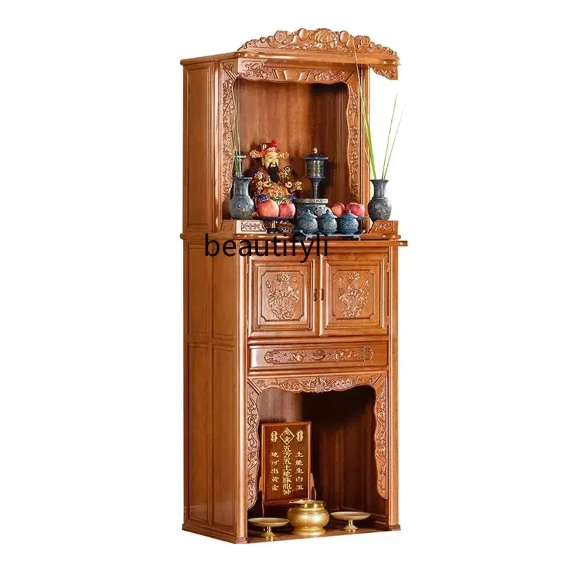 

x1zTwo-Layer Solid Wood Altar Cabinet Household Chinese Buddha Niche Altar Buddha Cabinet Buddha Cabinet