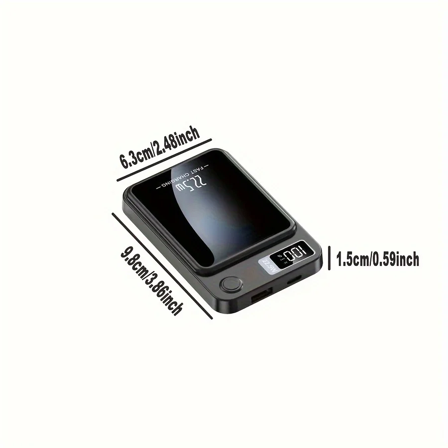 طاقة متنقلة لاسلكية مغناطيسية بقدرة 5000 مللي أمبير في الساعة، شحن سريع 22.5 وات/PD20 وات لهواتف iPhone15Pro Max/14pro/13/12/Android