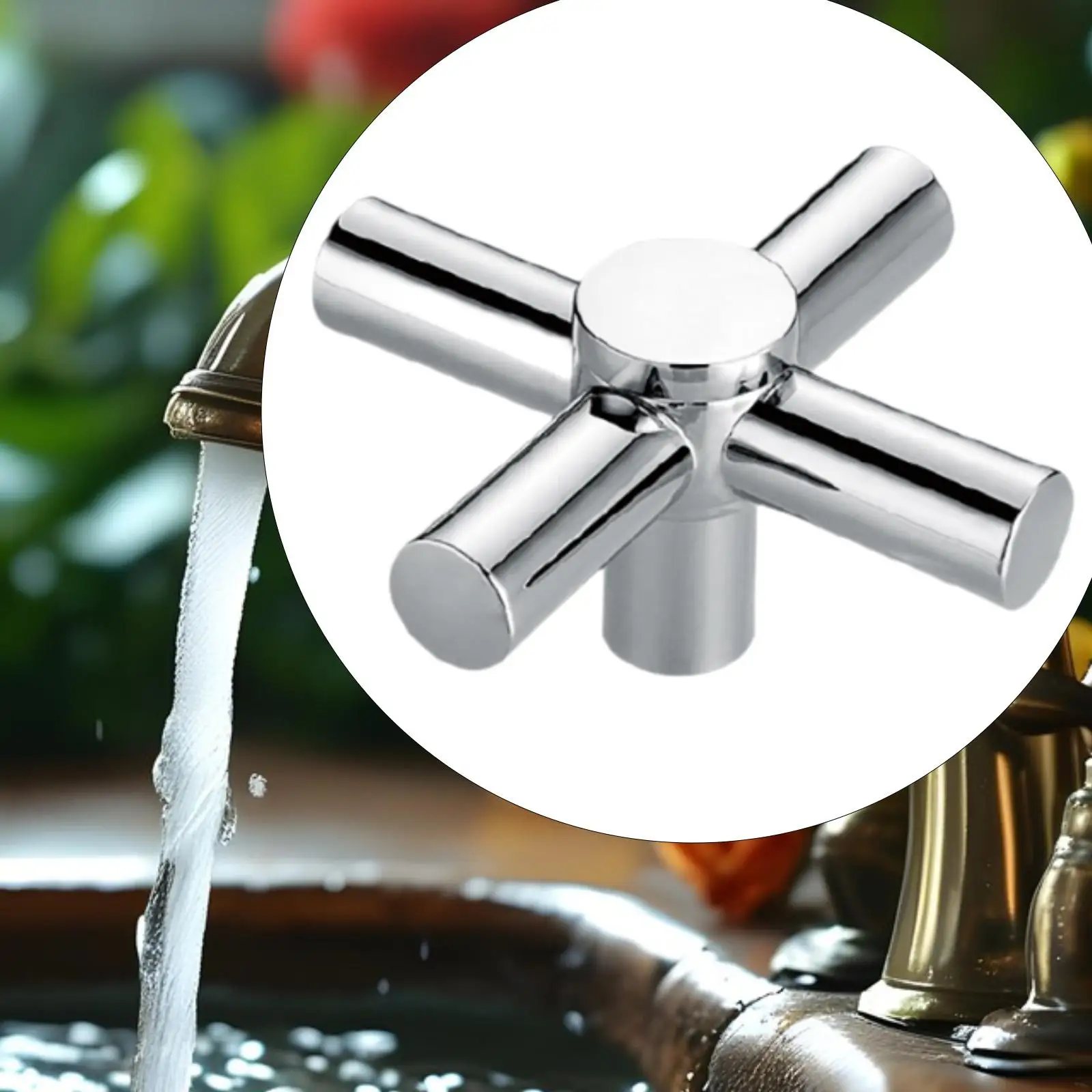 Faucet Handle Faucet Knob Plumbing Accessory Easily Install Cross Handle Zinc Alloy for Bathtub Sink Bathroom Washroom Shower