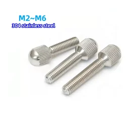 GB836 304 Stainless Steel Knurled Screws With Small Head Thumb Screw Hand Tighten Curtain Lock Screws M2 M3 M4 M5 M6