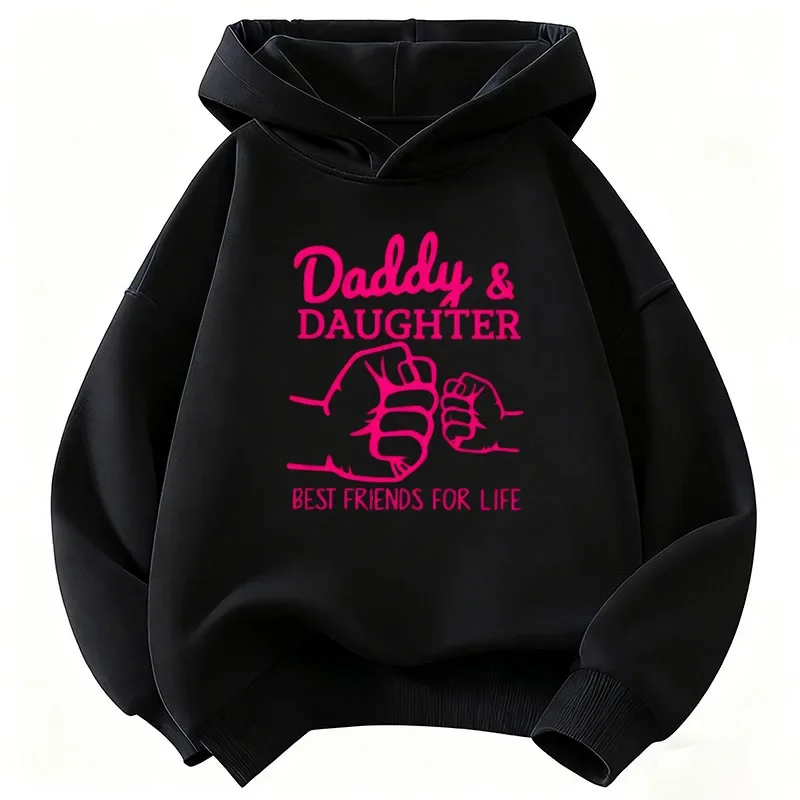 Daddys Daughter Best Friends for Life Lovely Hoodie Sweatshirt Cute Casual Hoody Girls Spring Autumn Fleece Pullover Shirt