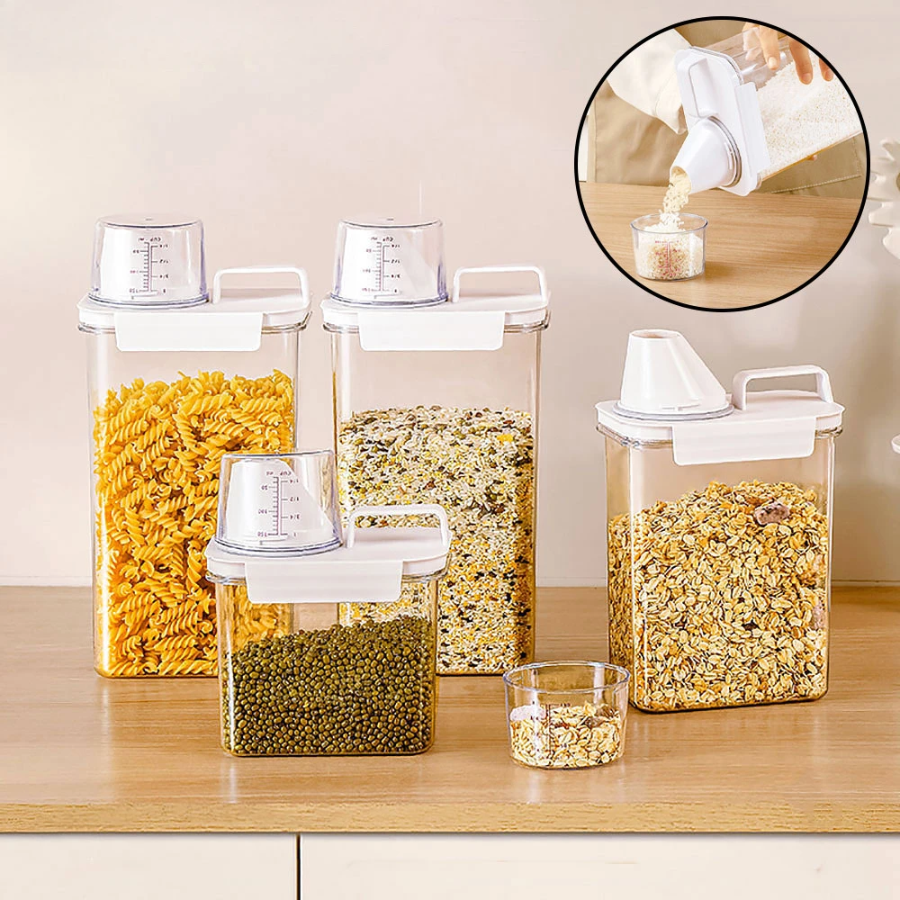 Glass Jars and Lids Kitchen Storage Jars, Measuring Cups for Household Kitchen and Bath Products Jars