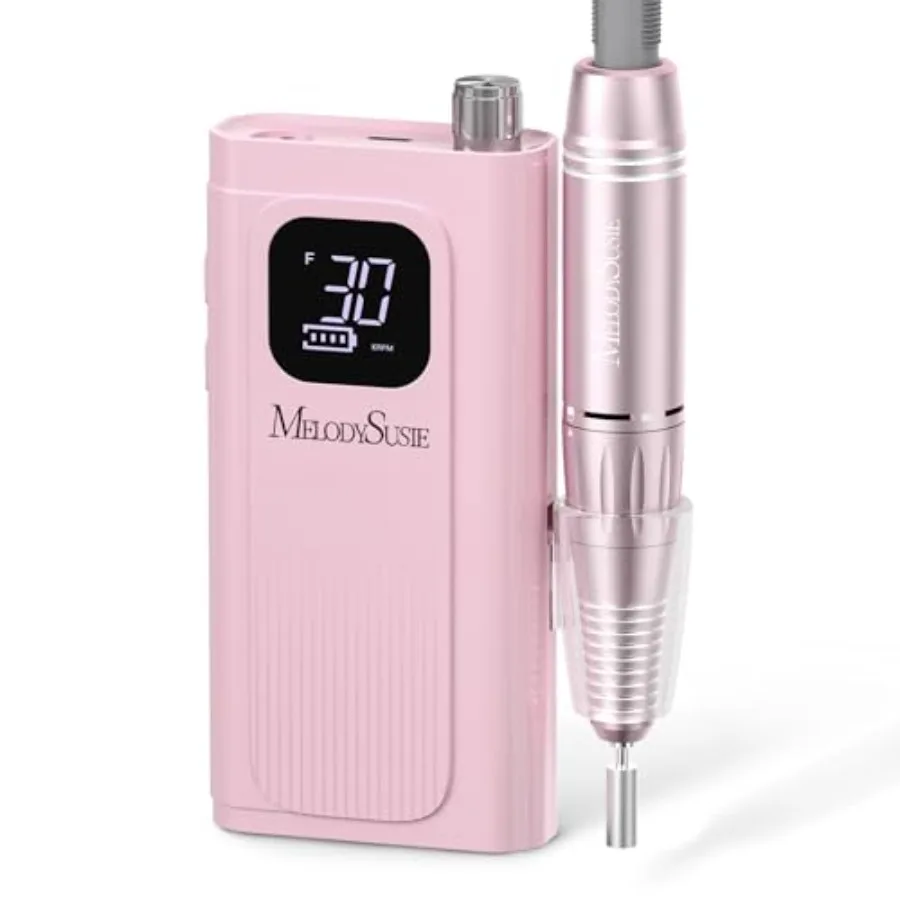 Entry-Level Clip-On Rechargeable Essential Nail Drill, SC300F 30000RPM E-File with LCD Display for All Manicure Shaping and Gel