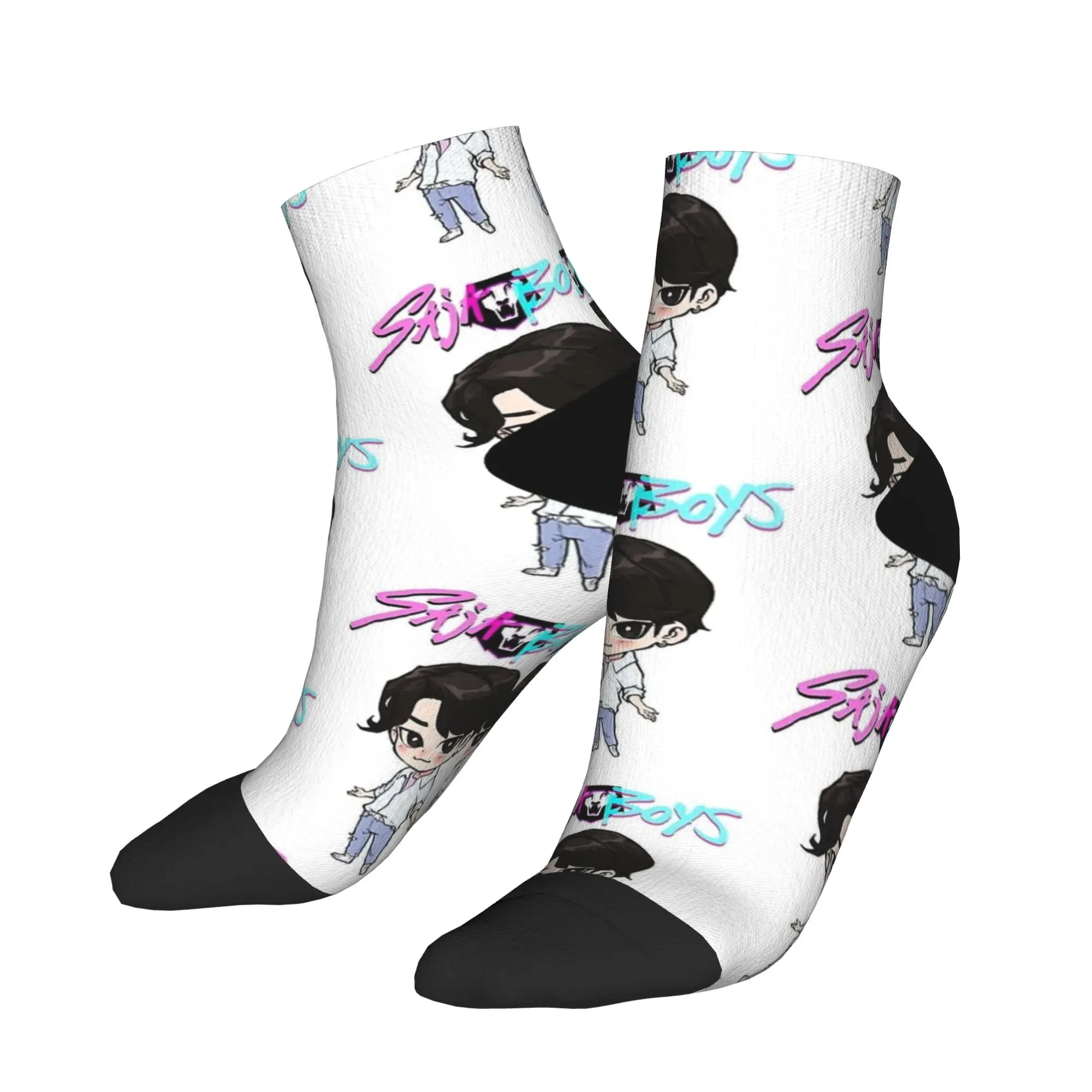 جوارب الكاحل للجنسين الرجال SB Jinu Saja Boys Kpop شيطان الصيادين جوارب غير رسمية مطبوعة عدم الانزلاق تنفس الصيف الدراجات جورب