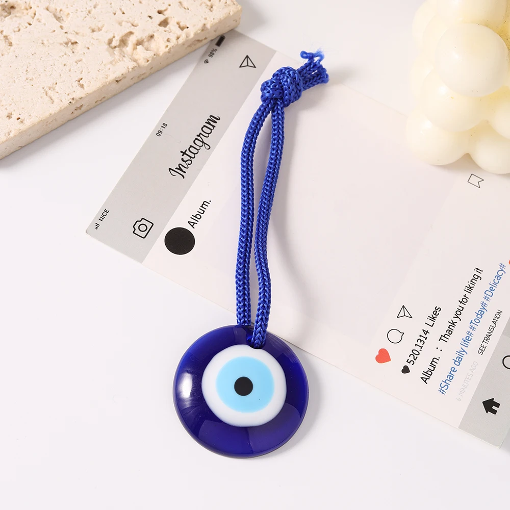 Aihua Bohemia Glücksbringer Türkisches Böses Auge Schlüsselanhänger Hamsa-Hand Blaue Glasperlen Schlüsselringe für Damen und Herren Taschenanhänger Deko-Geschenke – Detail 8