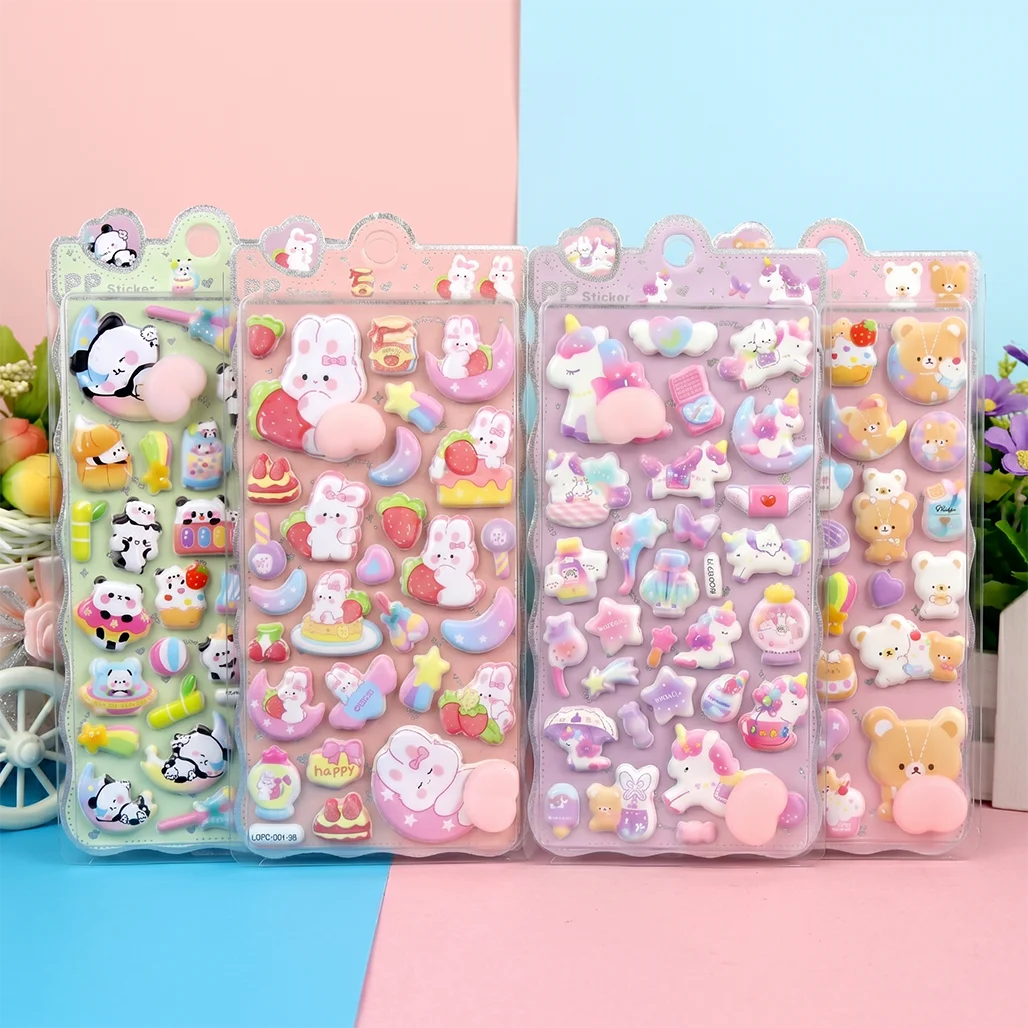 4 Uds Pegatinas 3D Bonitas De Traseros De Animales Soft Squishy Cute Kawaii Calcomanía En Relieve Antiestrés Para Bricolaje Álbum De Recortes Funda De Teléfono Portátil Regalo Para Niñas Decoración