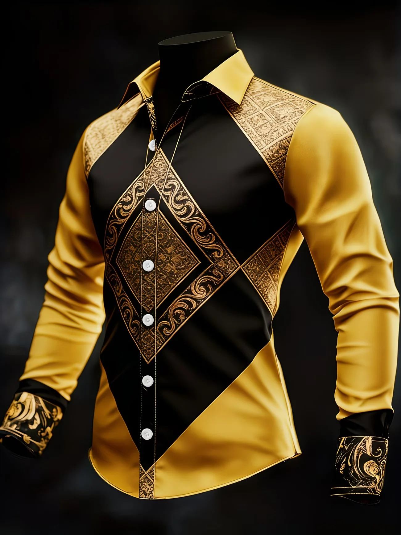 New Blue Paisley Cashew Flower 3D Printed Men's Long Sleeve Shirt with Collar Business Shirt Clothing