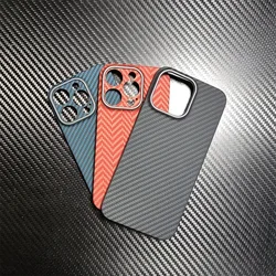 Real carbon fiber case for iphone 14 pro max Ultra Thin Open lens aramid fiber phone cover for iphone14 pro case