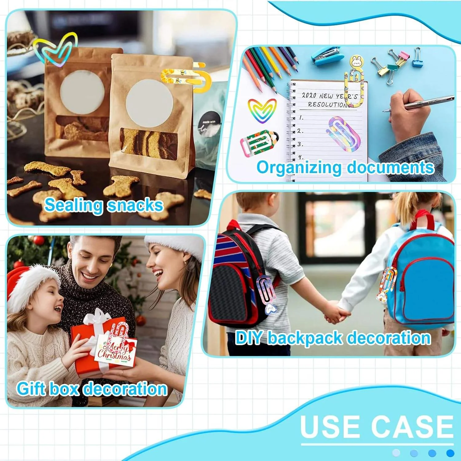 

20pcs Sublimation Blank Acrylic Jumbo Paper Clips for DIY Design School Classroom Stationery Office Home Gift Crafts Supplies