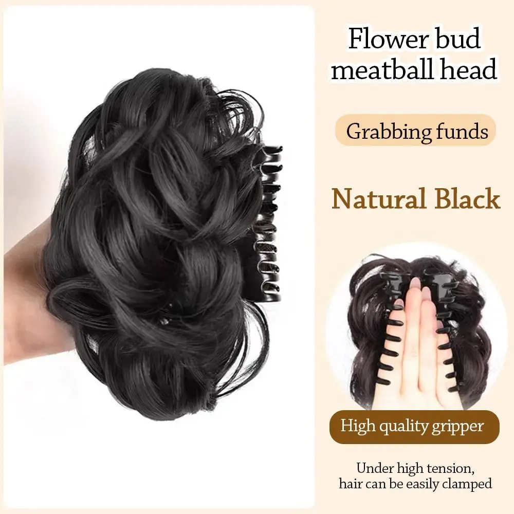 أدوات الشعر الاصطناعية كعكة الشعر مخلب كليب نابض بالحياة قطعة تصفيف شعر مستعار مشبك شعر رقيق للنساء