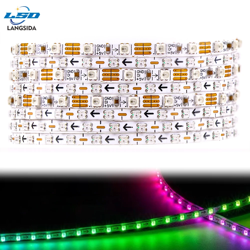 

2020SMD RGBIC LED Strip WS2812 Narrow 3mm/5mm Individually Addressable IC Light Tape DC5V home decoration light strip