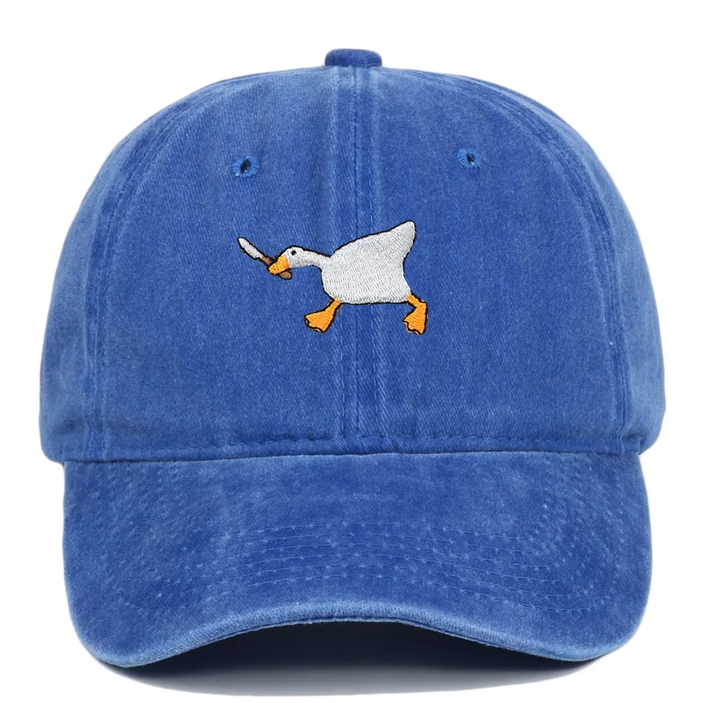 Modische bestickte Baseballkappe mit Gänsemotiv, einfarbig, Unisex-Trucker-Mütze, verstellbare Snapback-Kappe, Herrenhüte und -kappen