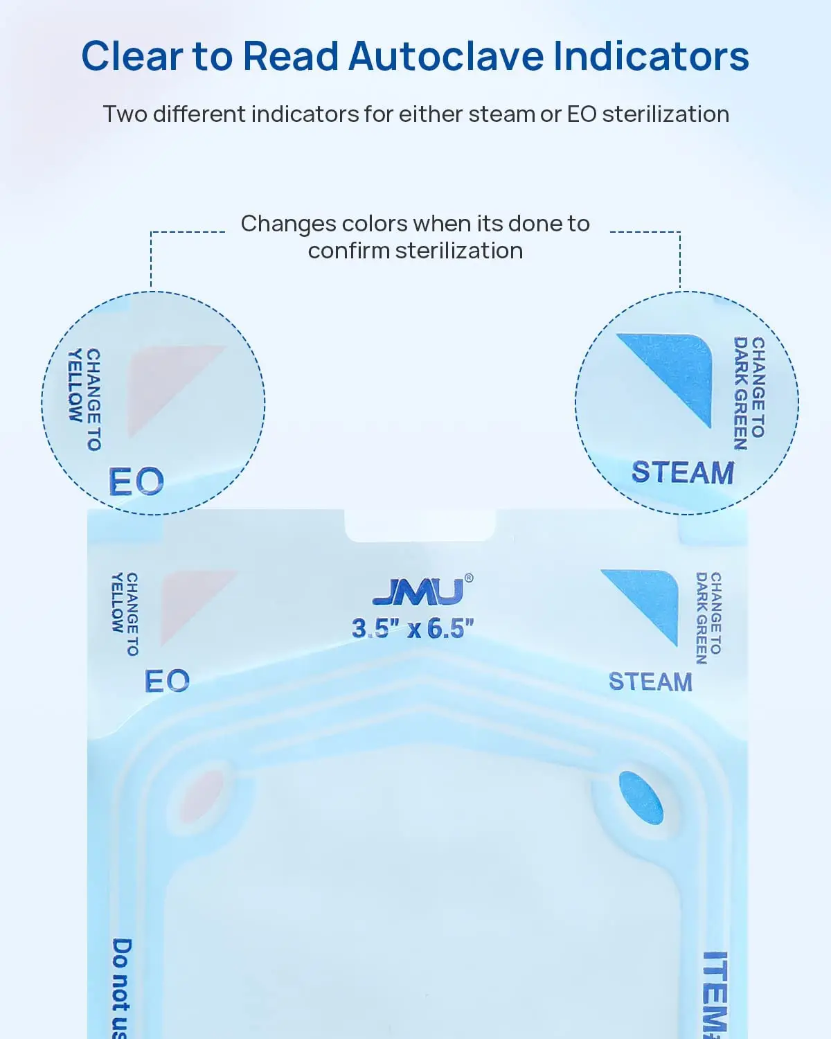 ถุงฆ่าเชื้อแบบปิดผนึกเอง 2000 ชิ้น, ขนาด 3.5 นิ้ว x 10 นิ้ว, ถุงสำหรับฆ่าเชื้อในหม้อนึ่งความดัน, 10 กล่อง บรรจุ 200 ชิ้น