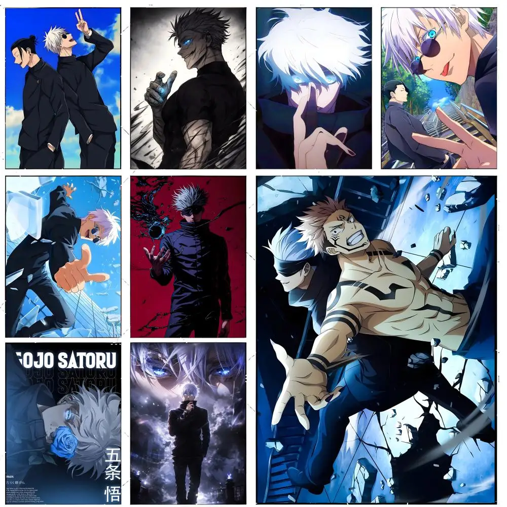 Anime Action J-Jujutsu Kaisen Satoru Gojo Poster Premium Decor Art & Gift for Household Lounge Home Ornaments