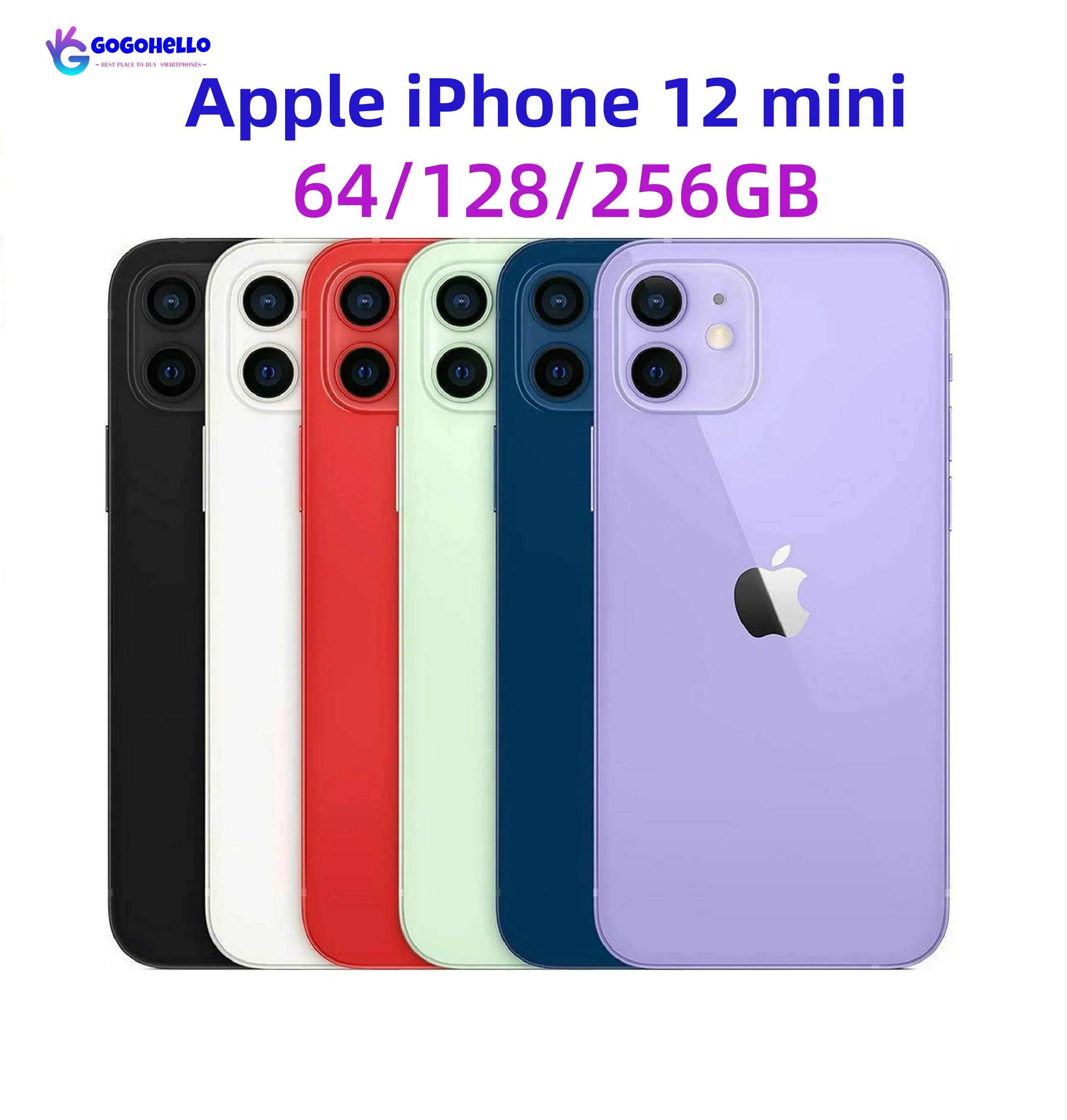 هاتف Apple iPhone 12 mini الأصلي غير مقفول بشاشة 5.4 بوصة وذاكرة الوصول العشوائي 4 جيجابايت وذاكرة قراءة فقط 64/128/256 جيجابايت A15 Bionic IOS Face ID NFC 98% جديد 5G هاتف ذكي