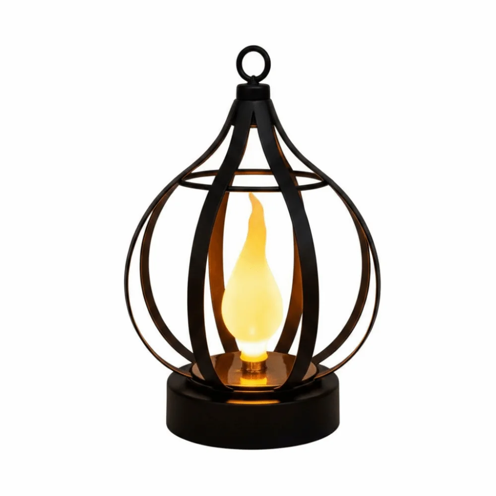 Decoration Metal Solar Lamp Solar Powered Waterproof Flame Lamp Atmospheric Decorative Hanging Light Ambient Lighting