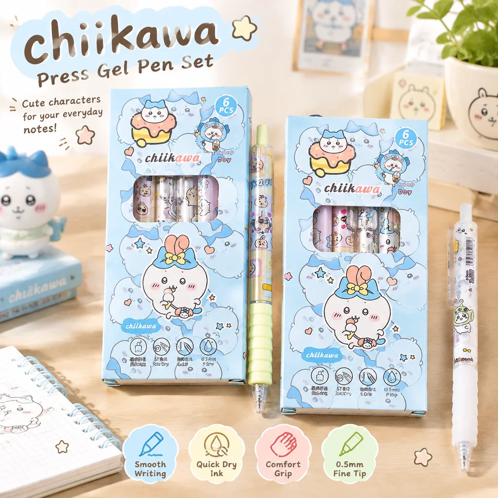 Kawaii Soft Grip Cartoon High Appearance Retractable Gel Pen ST Quick Dry Student Exam Practice Cute School Office Writing Pen