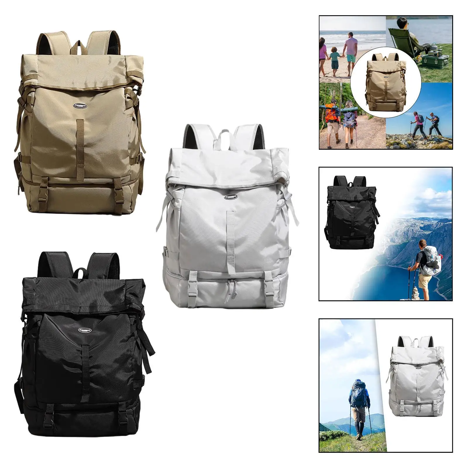 حقيبة ظهر للسفر مع أشرطة قابلة للتعديل، متعددة الاستخدامات، حقيبة ظهر كاجوال للتجول في عطلة نهاية الأسبوع والرحلات والمشي لمسافات طويلة #3