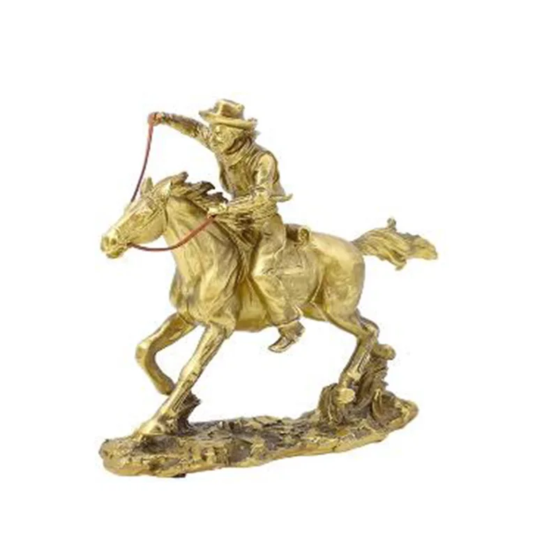 Western Cowboy Resin Ornament Sculpture Statue Art Piece Decor For Home Table Stand Crafts Gift European Style