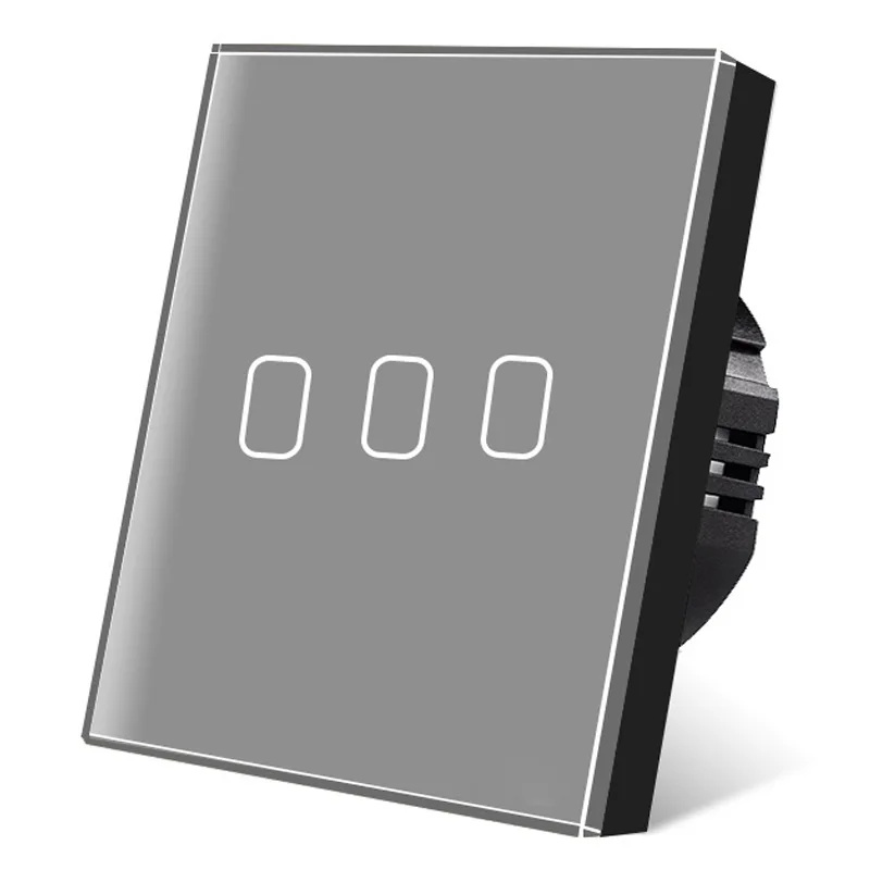 

EU - Standard Gray Tempered Glass Switch Panel, Single - Fire - Wire Ordinary Touch Switch, No Smart Function, OEM & ODM Availab