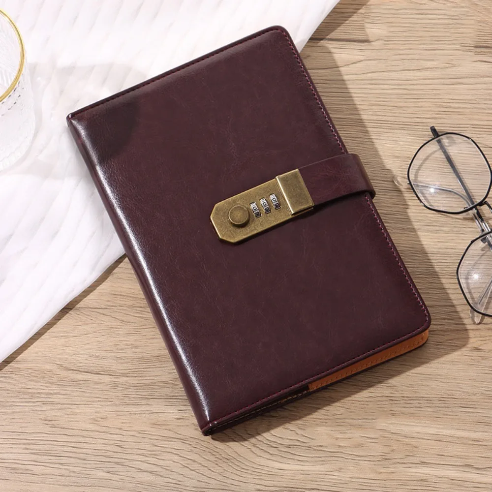 200 Pages A5 Notebook with Coded Lock Protecting Secrets Password Lock Notebook Thickened Waterproof Student Notepad