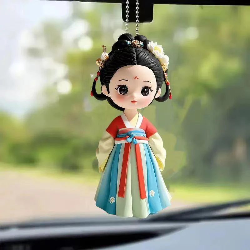New Creative Tang Dynasty Tang  Lady 2D Acrylic Keychain Car Backpack Ornament Pendant Cute Ancient Style Decoration