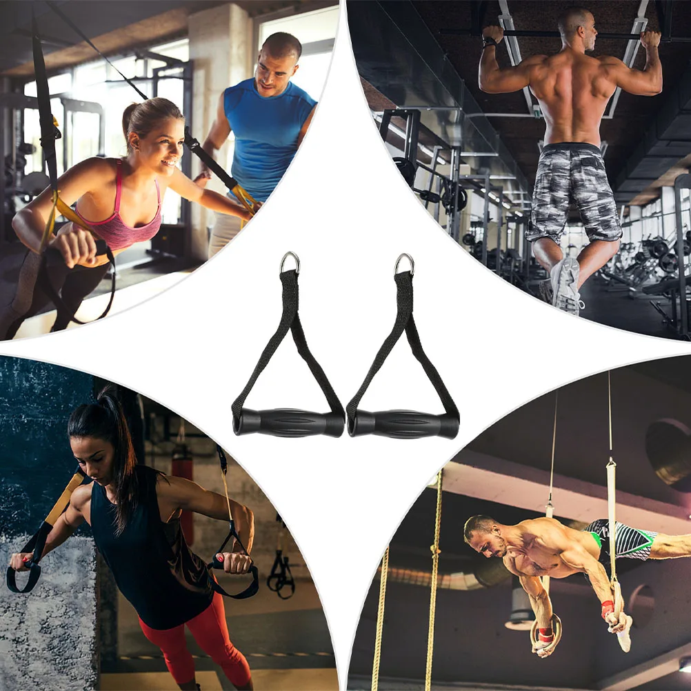 

2pcs Fitness Handles High-Quality Durable Plastic Non-Slip Ergonomic Grip Home Workout Pull Down Sports Resistance Band Training