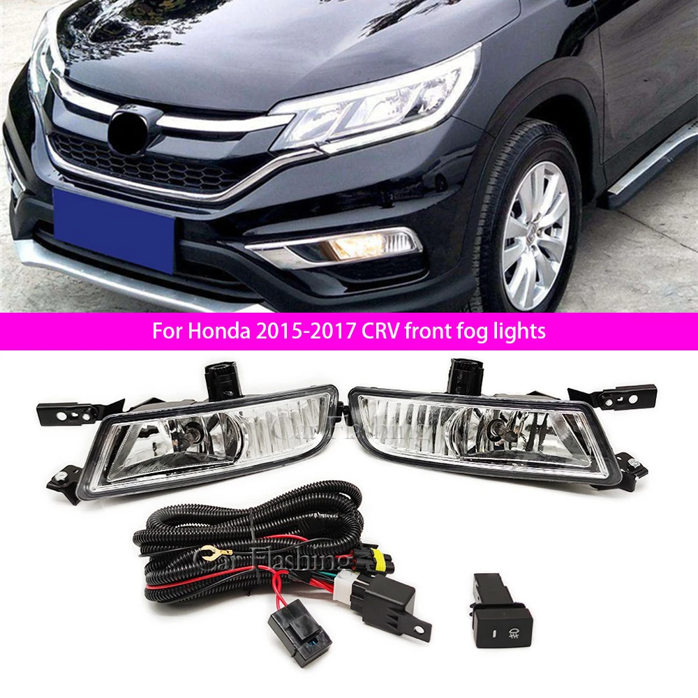 

For Honda 2015-2017 CRV front fog lamp low rise set original fog lamp frame fog lamp assembly