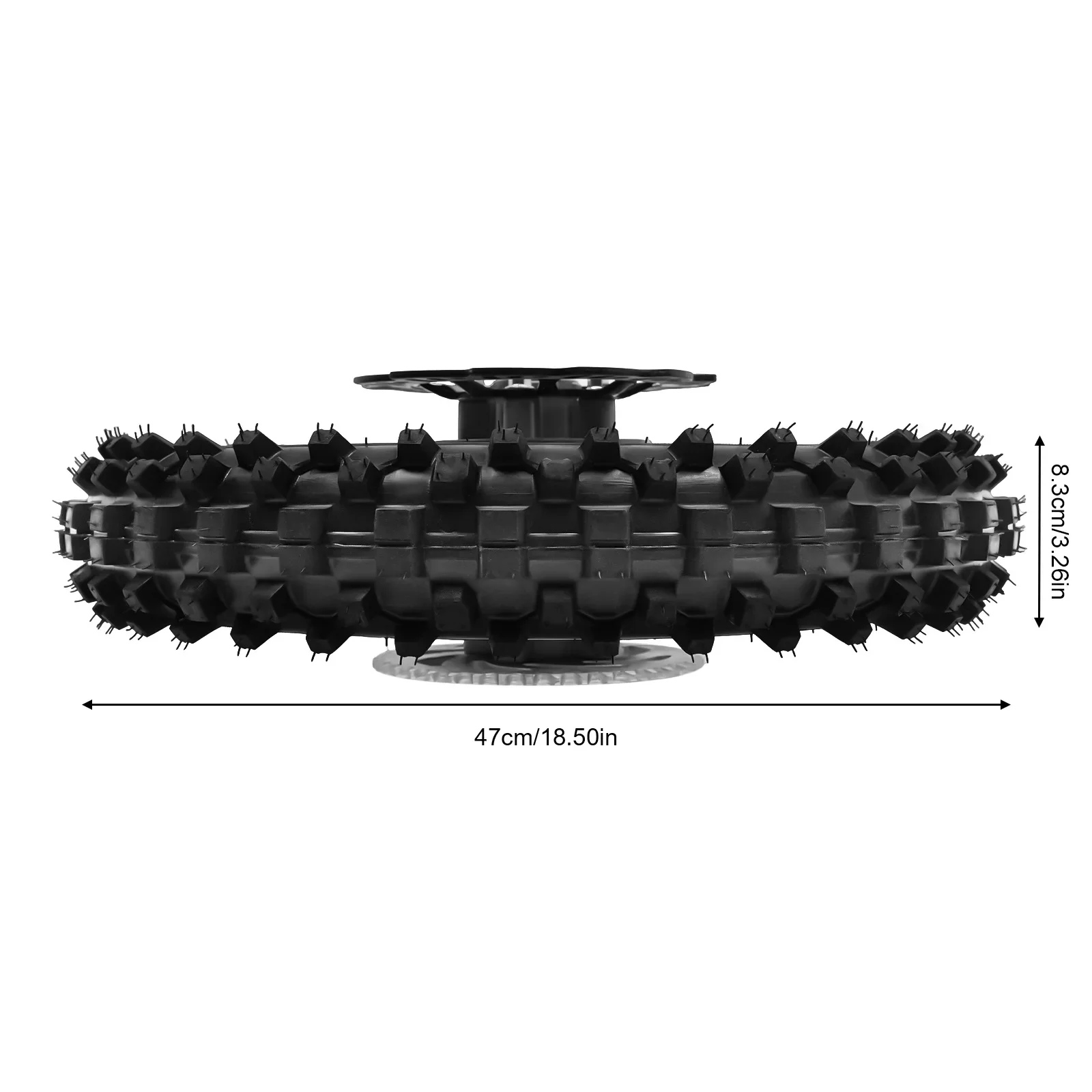 حفرة الطين دراجة قرد صغيرة 80/100-12 مجموعة الإطارات والحافة مع الأنبوب الداخلي - حافة فرامل قرصية للعجلة الخلفية مقاس 18.5 بوصة #6