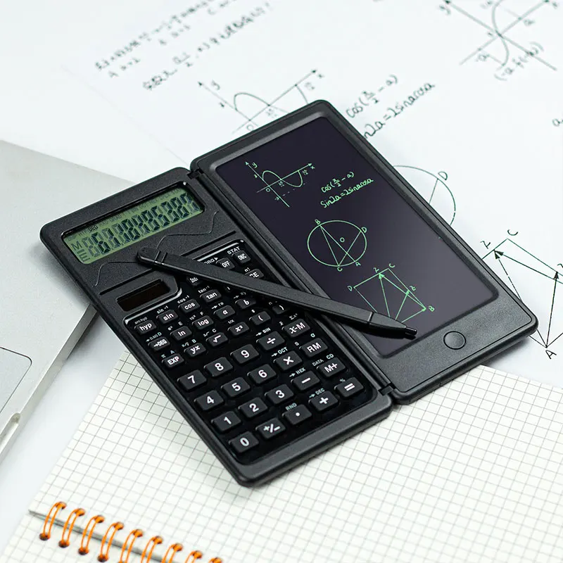 Calculadora de tablero de escritura a mano Solar dedicada para estudiantes, contador de Función científica portátil plegable inteligente