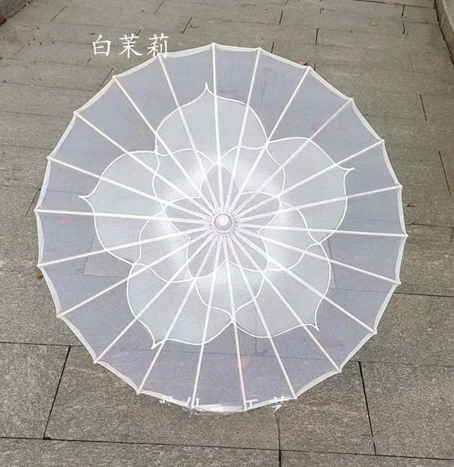 

Jasmine Blossom Performance Dance Umbrella Transparent Silk Chinese Style Classical Show Umbrella