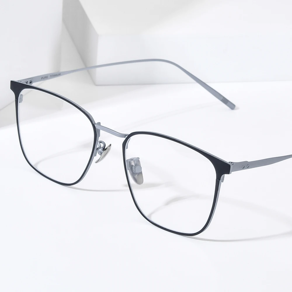 NIANZHEN Titanium Alloy Eyeglasses Frame Men Brand Design Square Glasses Women Ultralight-Weight Retro Eyewear Spectacles 30020