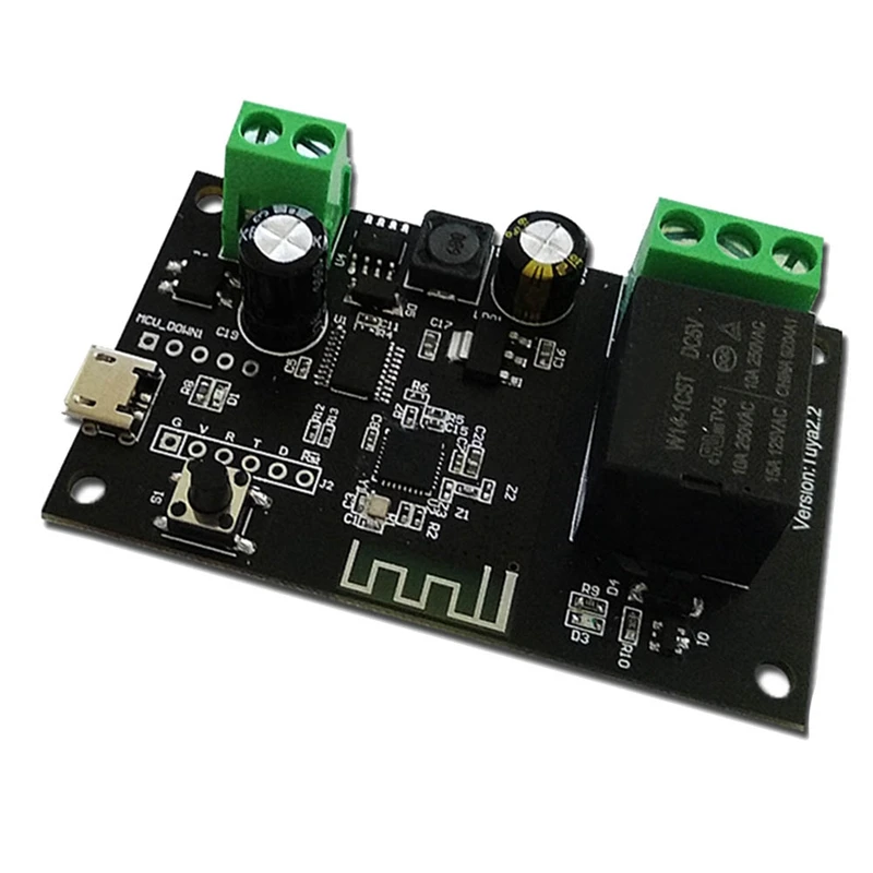 Tuya WiFi Single Way Switch, Módulo de Relé, Ponto, Bloqueio Automático, Mobile Phone App, Controle Remoto, Voz Remota