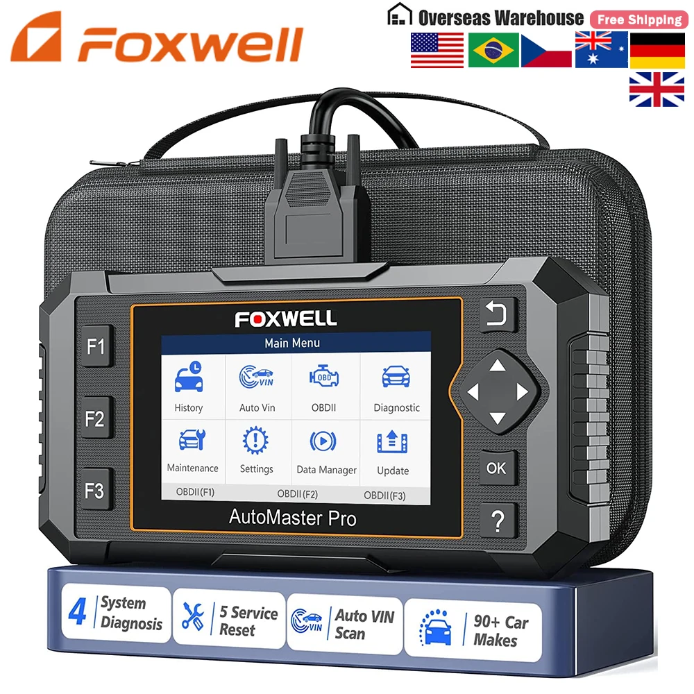 FOXWELL NT604 ELITE Wireless OBD2 Car Diagnostic Scanner ABS SRS Transmission Engine System Code Reader OBD 2 Auto Scan Tools