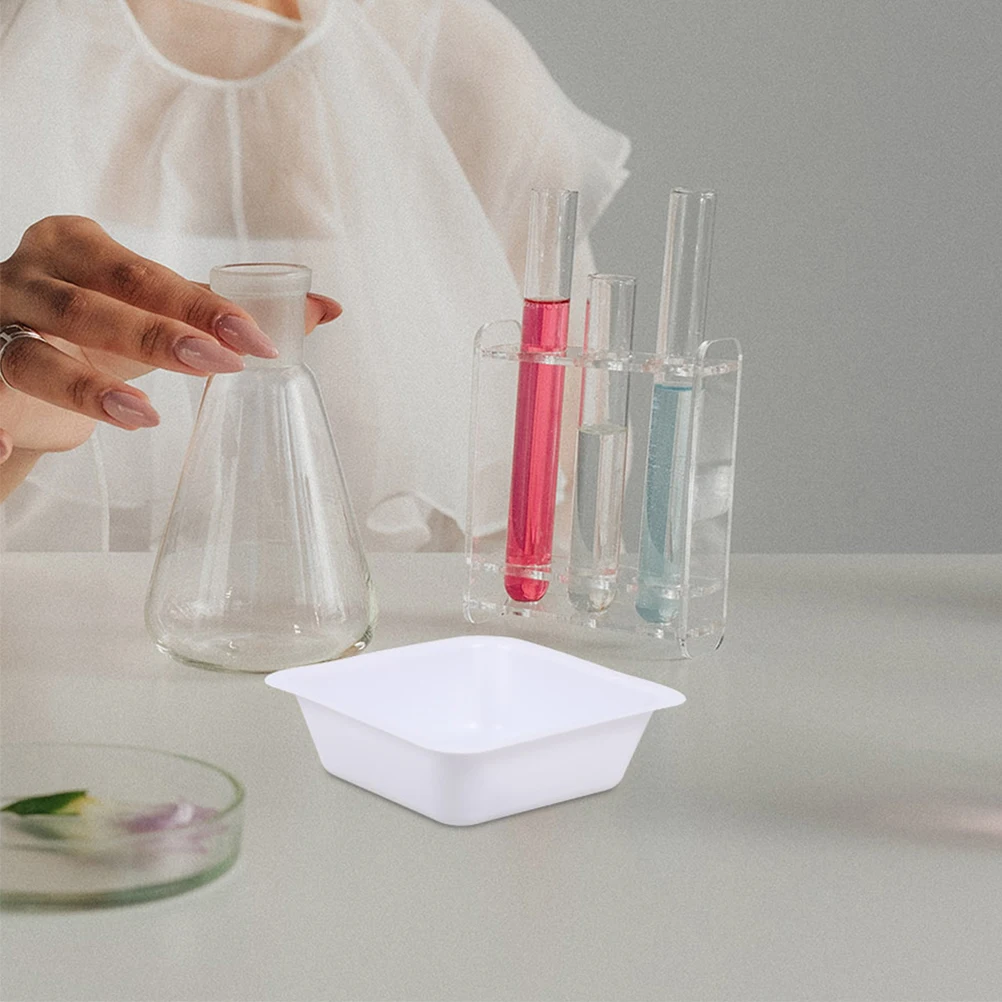 

10 Pcs Square Weighing Disc Laboratory Equipments Powder Containers Measuring Boats Plastic White Balance Pan