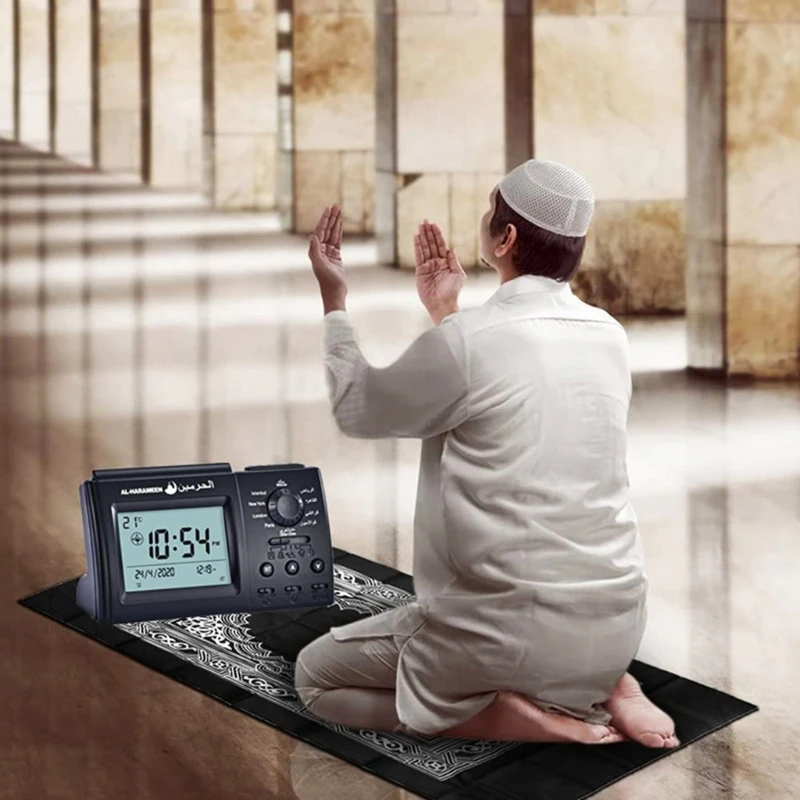 مسلم أذان الجدول المنبه أثينا ساعة الصلاة لجميع الصلاة اتجاه القبلة R7UB