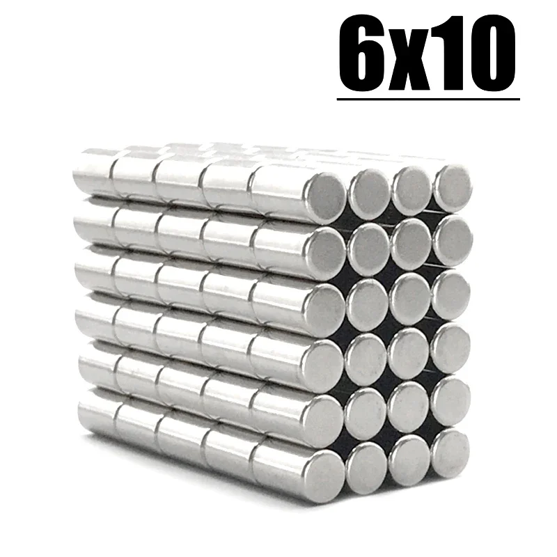 6*10mm Magnet 10-500pcs N35 NdFeB Permanent Magnetic Imanes 6x10mm Magnet Accessory Neodymium Magnet Fridge Magnets