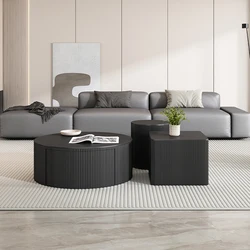 Modern Design Coffee Table Storage Black Floor Center Coffee Table Nordic Round Mesa De Centro De Sala Living Room Furniture