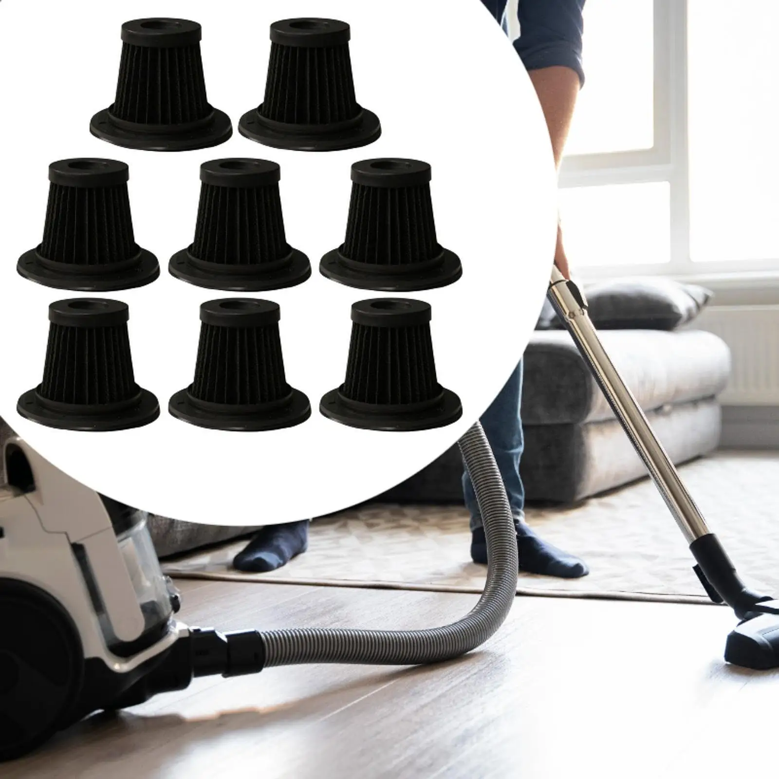 8x Replacement Filter for Vacuum Cleaner Attachment Home HEPA Filter Only