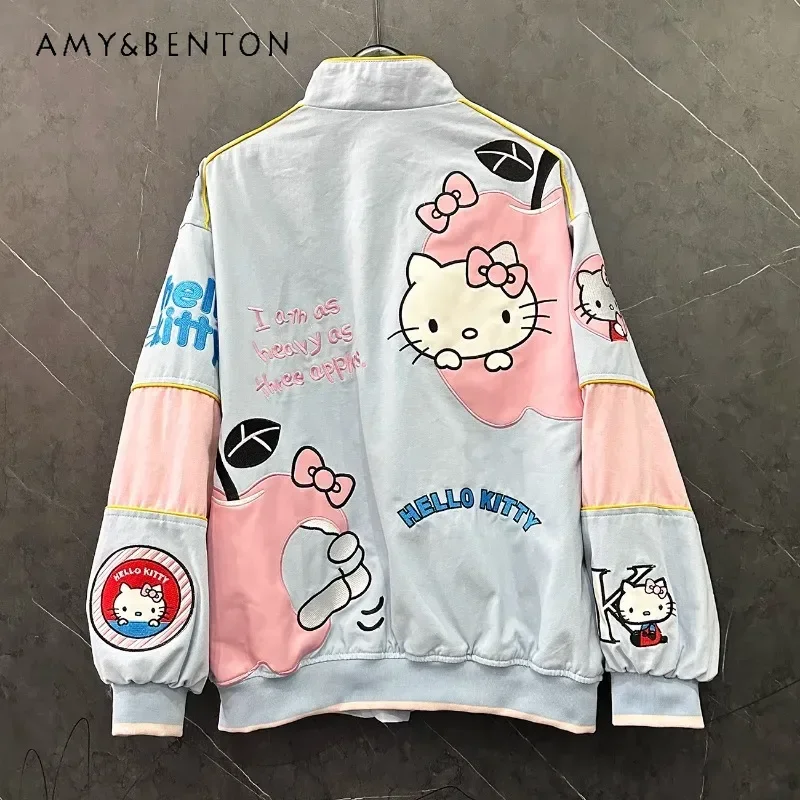 

Sweet Age-reducing Cartoon Coat Women's Loose Casual Style Versatile Long-sleeved Top Single-breasted Jacket 2025 Spring Autumn