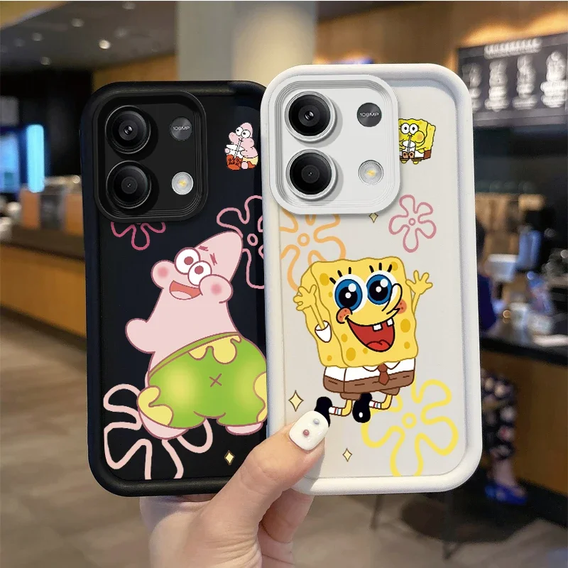 Custodia per telefono antiscivolo SpongeBob per Redmi Note 13 12 Pro Plus 5G Note 13 12 11 10 9 Pro 12C 10C 9C A2 Cover protettiva per telefono Redmi