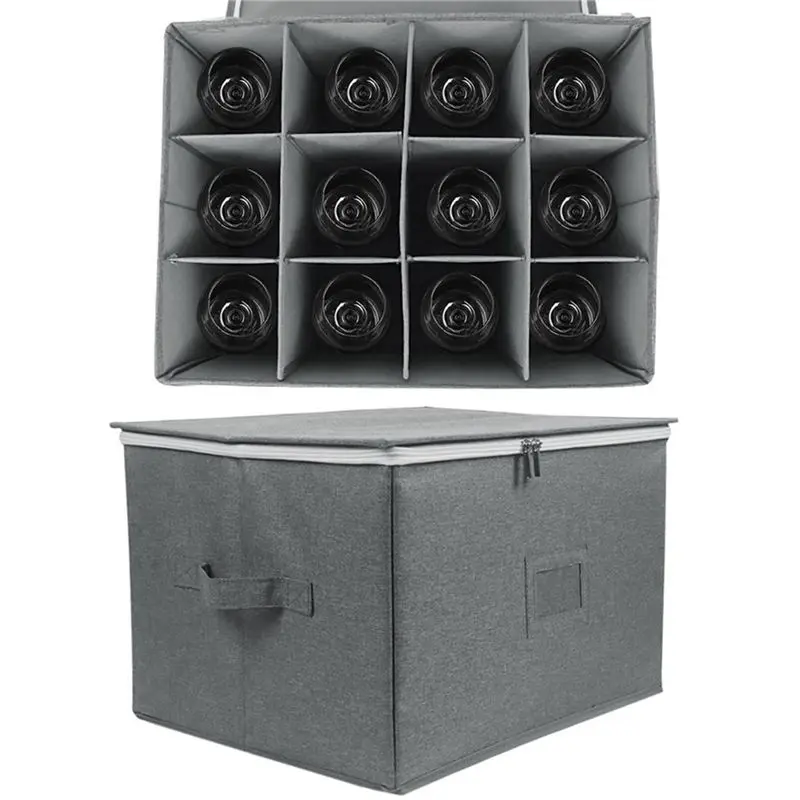 3X Wine Glass Storage Box Collapsible Goblet Storage Box