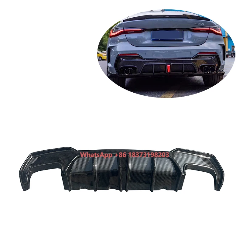

High Quality Carbon Fiber Rear Bumper Lip Spoiler Diffuser With LED Light for G22 Sline Coupe 2021+ Rear Diffuser