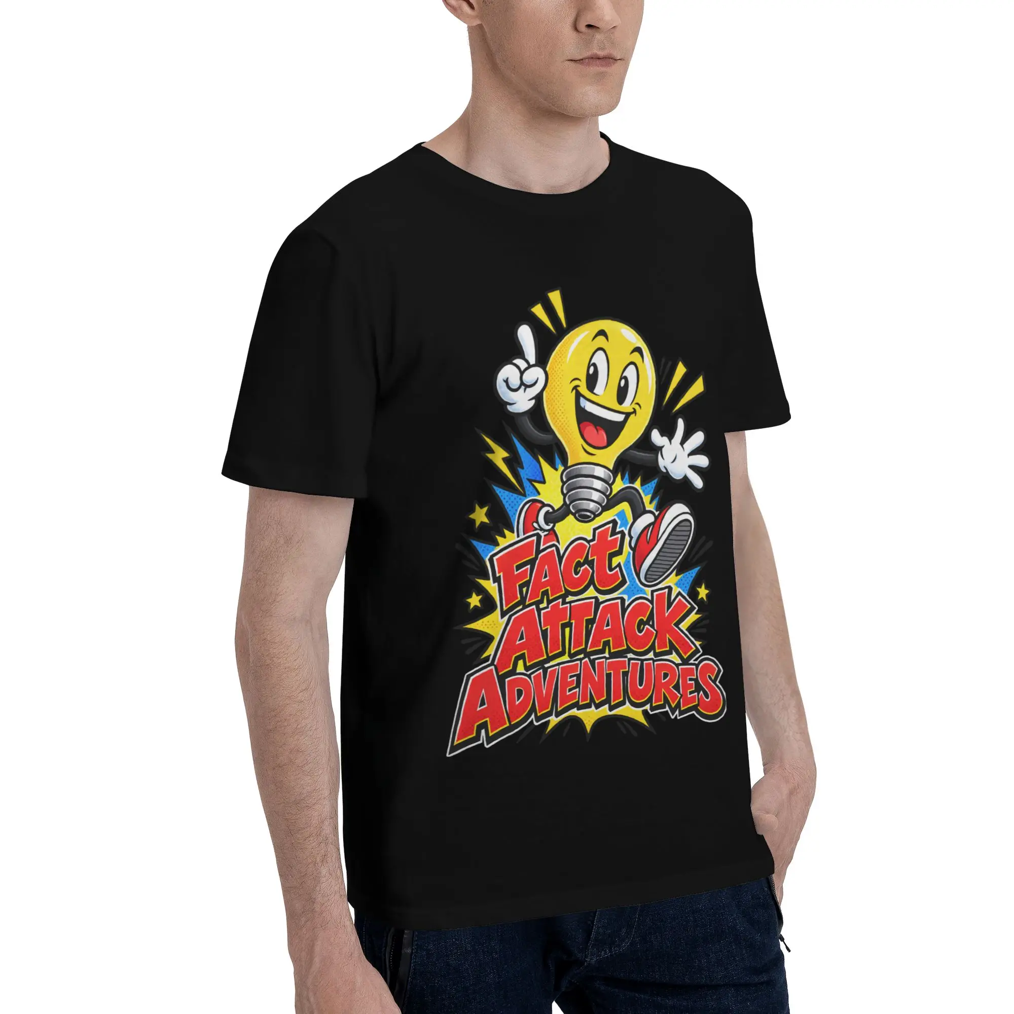 Fact Attack Adventures Lighty Graphic T Shirts Men Women  Cotton  Tee Shirt Clothes