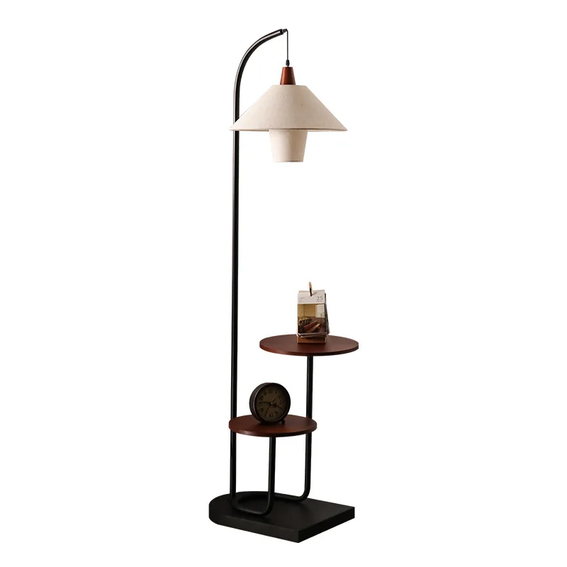 

Retro bedroom double bedside table table lamp integrated ambient light