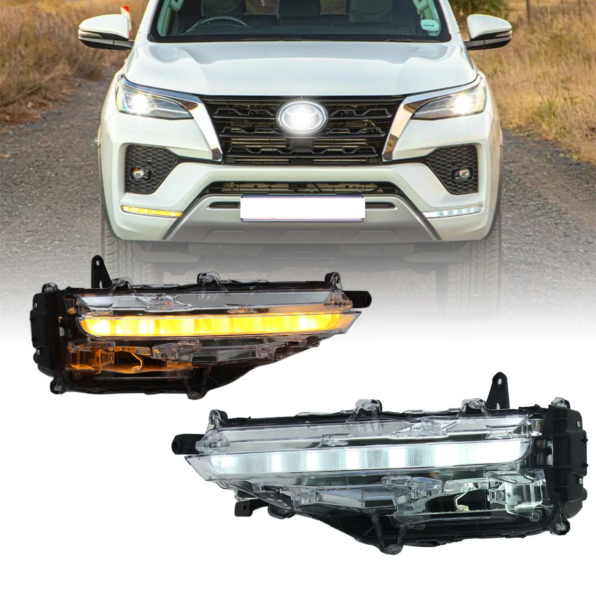 

Для Fortuner Runner 2021, светодиодные дневные ходовые огни, ходовые огни с поворотниками, прямые продажи с фабрики