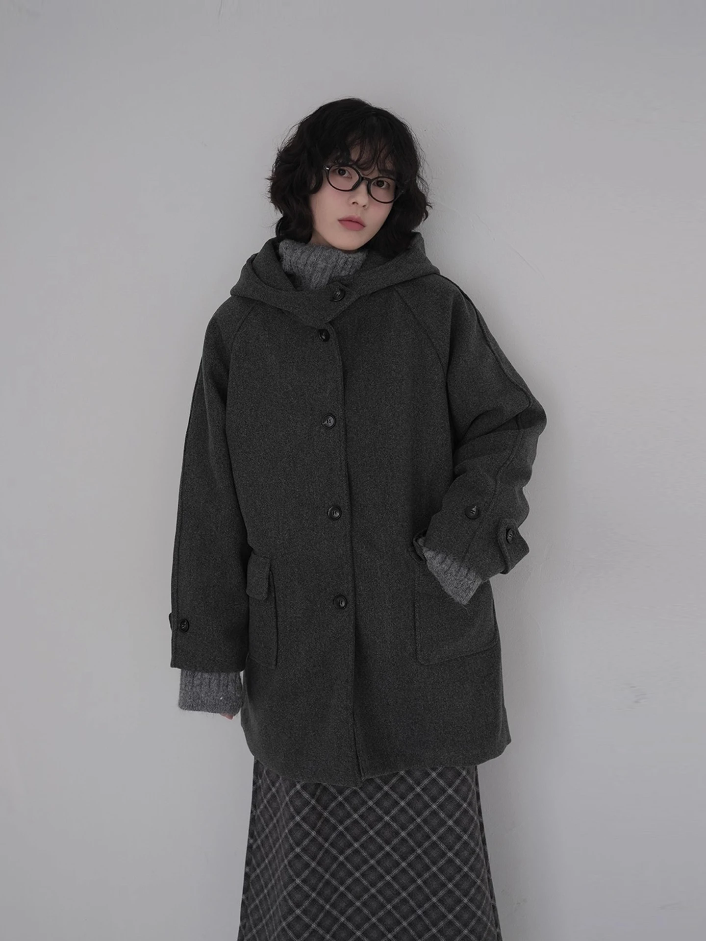 

Ele Retro Single Button Cotton Woolen Coat Women's Winter New Sle Small Size ket Woolen Jaet Korean Sle Commute