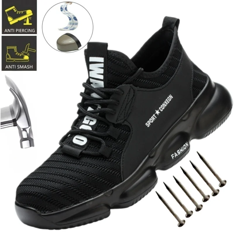 

Мужская обувь Рабочие защитные ботинки Железный носок Противоударная обувь Удобные кроссовки Мужская защитная рабочая обувь Дешевые