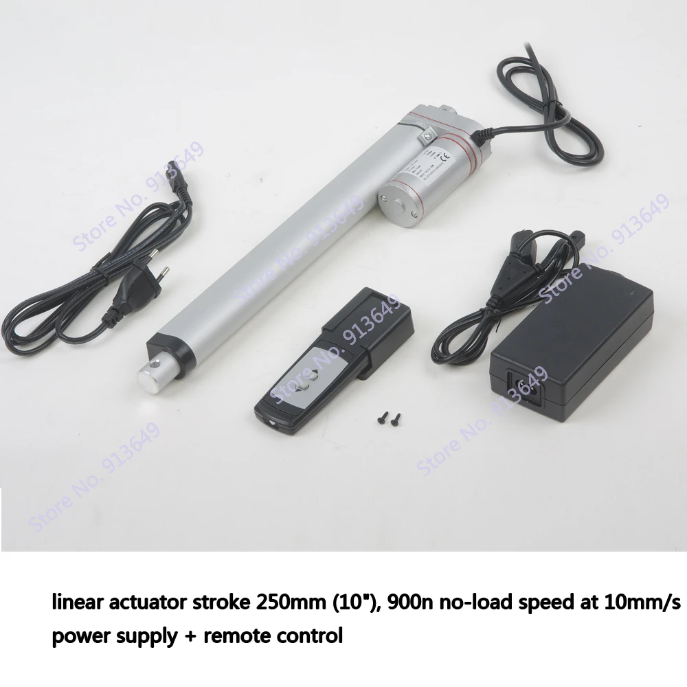 linear actuator with 10inch/250mm stroke, 900N/90kgs load for solar tracker with remote control