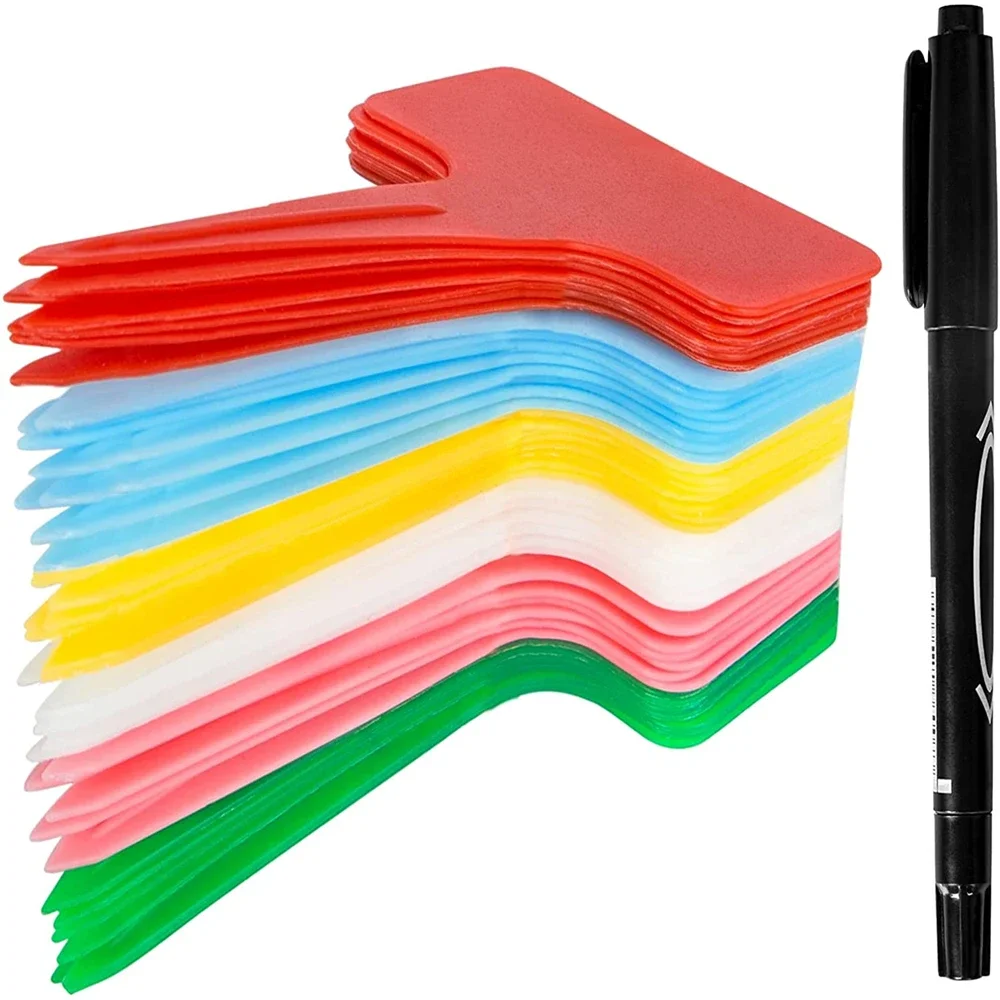 30 etiquetas de plantas de plástico en forma de T, etiquetas de jardín impermeables para variedades de semillas de flores, placas marcadoras para letreros de plantas